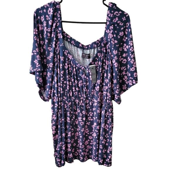 Lane Bryant Womens 18/20 Swing Collection Purple and‎ Blue Shirt New - Picture 1 of 5